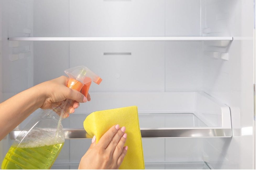 Gather items needed to clean your refrigerator